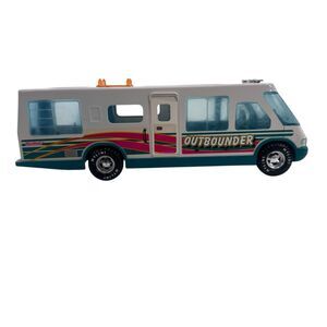 Vintage Nylint Outbounder RV 1995 Metal White Aqua Pink Camper Roadtrip Vehicle